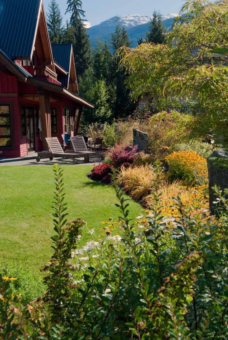 Fitzsimmons chalet landscaped lawn