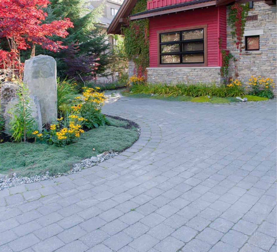 Fitzsimmons curved paver driveway maple tree