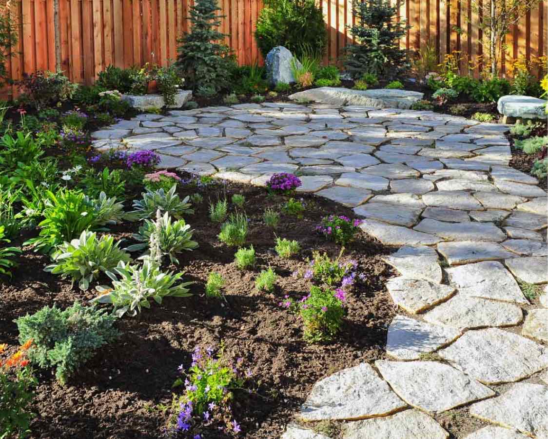 Tony Sailor stone patio planting