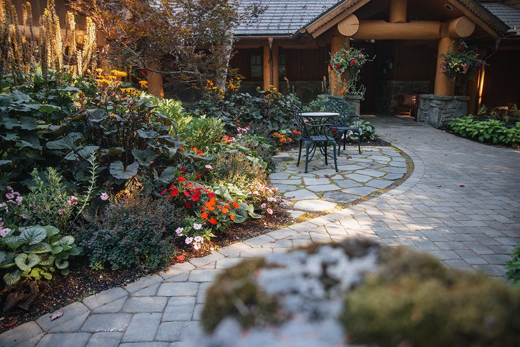 Whistler home entrance paver patio